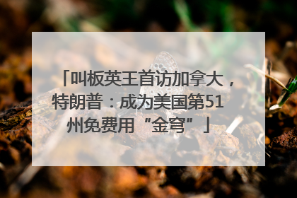 叫板英王首访加拿大，特朗普：成为美国第51州免费用“金穹”