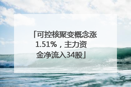 可控核聚变概念涨1.51%，主力资金净流入34股