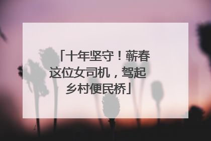 十年坚守！蕲春这位女司机，驾起乡村便民桥