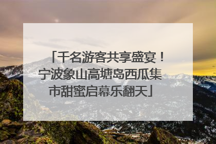 千名游客共享盛宴！宁波象山高塘岛西瓜集市甜蜜启幕乐翻天