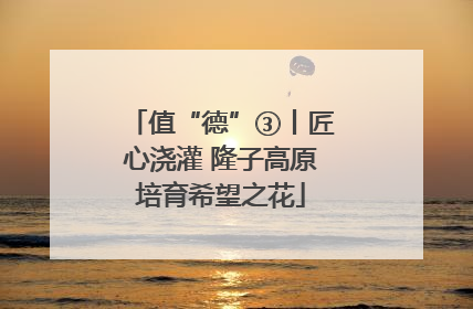 值“德”③丨匠心浇灌 隆子高原培育希望之花