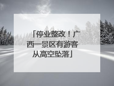 停业整改！广西一景区有游客从高空坠落