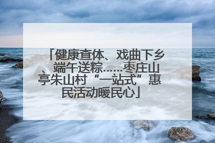 健康查体、戏曲下乡、端午送粽……枣庄山亭朱山村“一站式”惠民活动暖民心