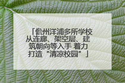 儋州洋浦多所学校从连廊、架空层、建筑朝向等入手 着力打造“清凉校园”