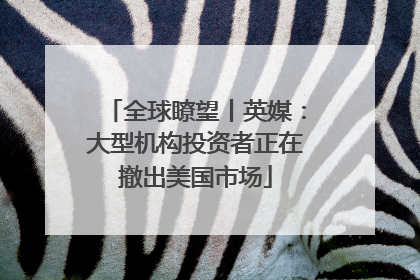 全球瞭望丨英媒：大型机构投资者正在撤出美国市场