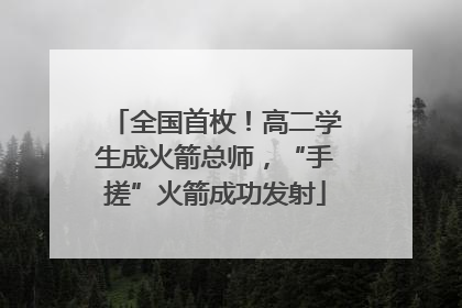 全国首枚！高二学生成火箭总师，“手搓”火箭成功发射