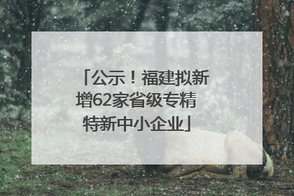 公示！福建拟新增62家省级专精特新中小企业