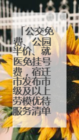 公交免费、公园半价、就医免挂号费，宿迁市发布市级及以上劳模优待服务清单