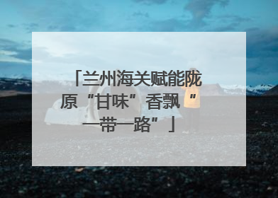 兰州海关赋能陇原“甘味”香飘“一带一路”