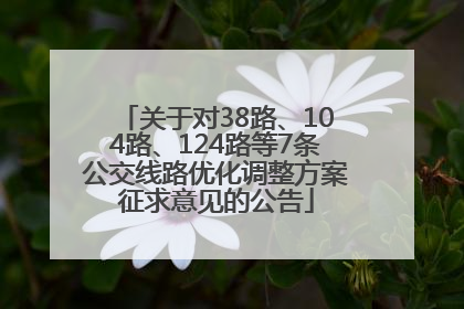 关于对38路、104路、124路等7条公交线路优化调整方案征求意见的公告
