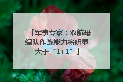 军事专家：双航母编队作战能力将明显大于“1+1”
