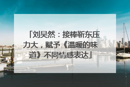 刘昊然：接棒靳东压力大，赋予《温暖的味道》不同情感表达