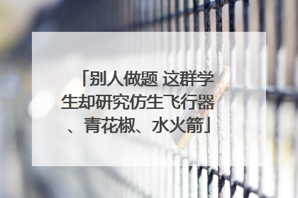 别人做题 这群学生却研究仿生飞行器、青花椒、水火箭