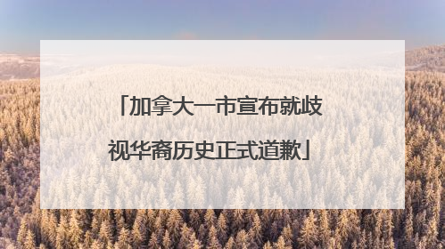 加拿大一市宣布就歧视华裔历史正式道歉