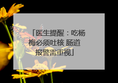 医生提醒：吃杨梅必须吐核 肠道报警需重视