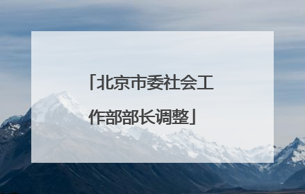 北京市委社会工作部部长调整