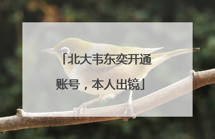 北大韦东奕开通账号，本人出镜