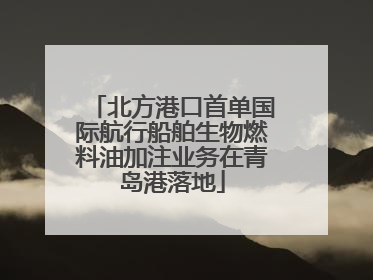 北方港口首单国际航行船舶生物燃料油加注业务在青岛港落地
