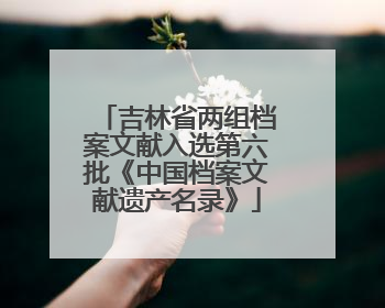 吉林省两组档案文献入选第六批《中国档案文献遗产名录》