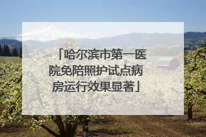 哈尔滨市第一医院免陪照护试点病房运行效果显著