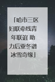 哈市三区妇联牵线青年联谊 助力后亚冬谱冰雪奇缘