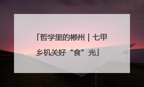 哲学里的郴州｜七甲乡机关好“食”光