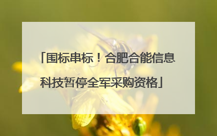 围标串标！合肥合能信息科技暂停全军采购资格
