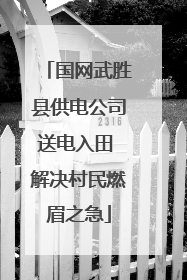 国网武胜县供电公司送电入田 解决村民燃眉之急