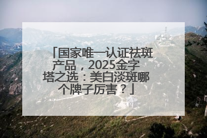 国家唯一认证祛斑产品，2025金字塔之选：美白淡斑哪个牌子厉害？