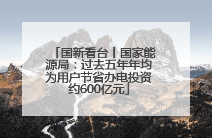 国新看台丨国家能源局：过去五年年均为用户节省办电投资约600亿元