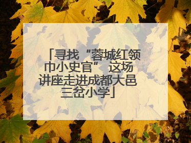 寻找“蓉城红领巾小史官” 这场讲座走进成都大邑三岔小学