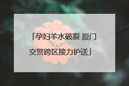 孕妇羊水破裂 厦门交警跨区接力护送