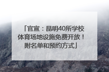 官宣：昆明40所学校体育场地设施免费开放！附名单和预约方式