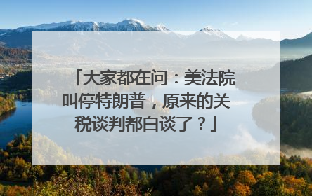 大家都在问：美法院叫停特朗普，原来的关税谈判都白谈了？