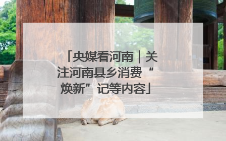 央媒看河南｜关注河南县乡消费“焕新”记等内容