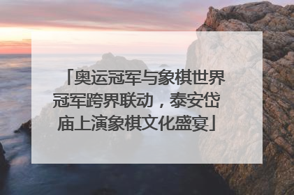 奥运冠军与象棋世界冠军跨界联动，泰安岱庙上演象棋文化盛宴