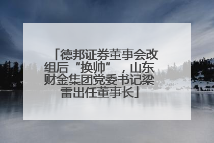 德邦证券董事会改组后“换帅”，山东财金集团党委书记梁雷出任董事长