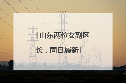 山东两位女副区长，同日履新