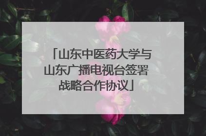 山东中医药大学与山东广播电视台签署战略合作协议