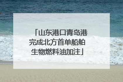 山东港口青岛港完成北方首单船舶生物燃料油加注