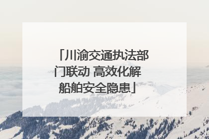 川渝交通执法部门联动 高效化解船舶安全隐患