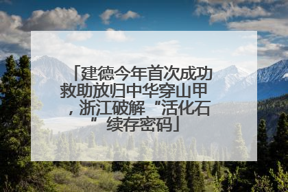 建德今年首次成功救助放归中华穿山甲，浙江破解“活化石”续存密码