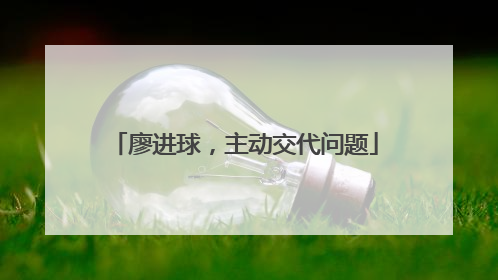 廖进球，主动交代问题