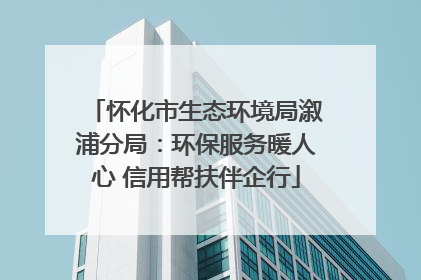 怀化市生态环境局溆浦分局：环保服务暖人心 信用帮扶伴企行