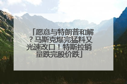 愿意与特朗普和解？马斯克爆完猛料又光速改口！特斯拉销量跌完股价跌