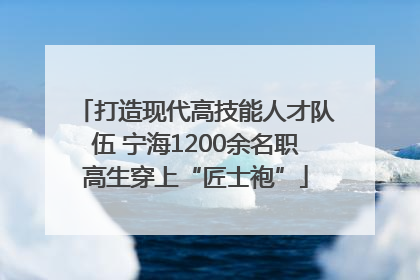 打造现代高技能人才队伍 宁海1200余名职高生穿上“匠士袍”