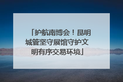 护航南博会！昆明城管坚守展馆守护文明有序交易环境