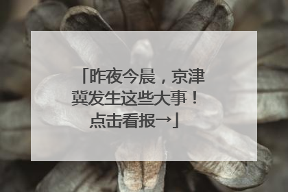 昨夜今晨，京津冀发生这些大事！点击看报→