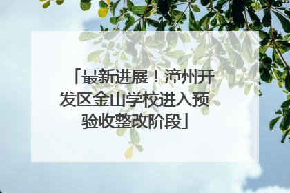 最新进展！漳州开发区金山学校进入预验收整改阶段