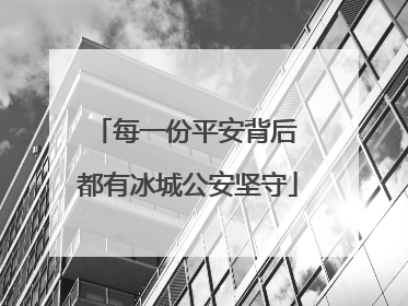 每一份平安背后 都有冰城公安坚守